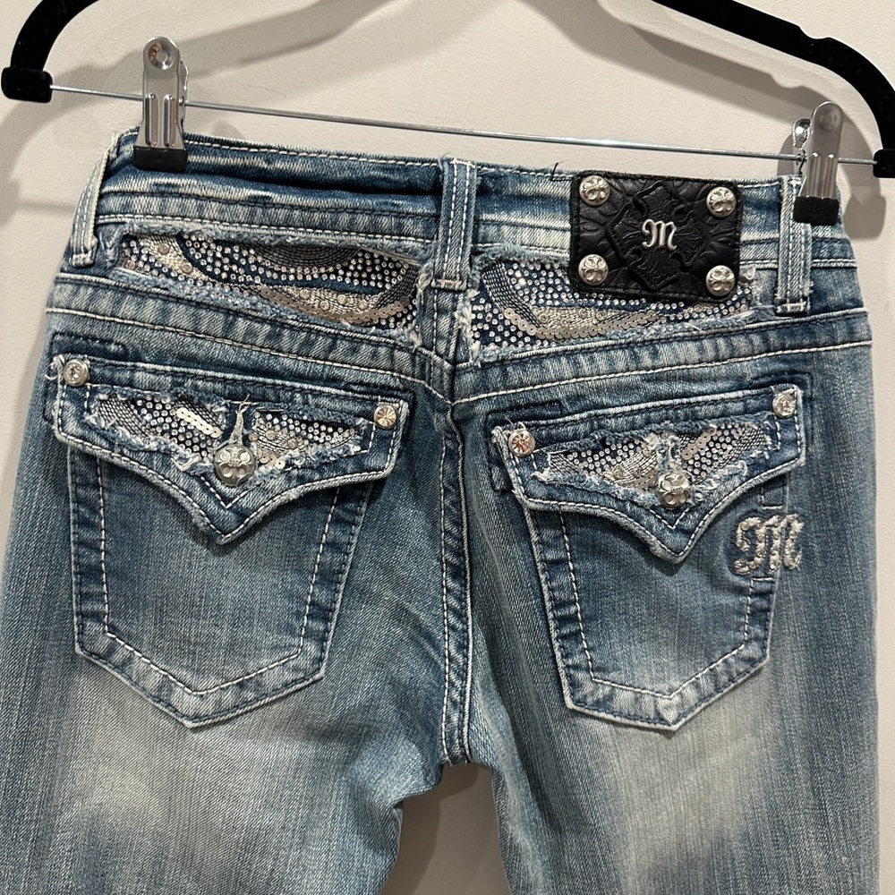 Miss Me Stylish Blue Distressed Women's Jeans - Picture 5 of 13